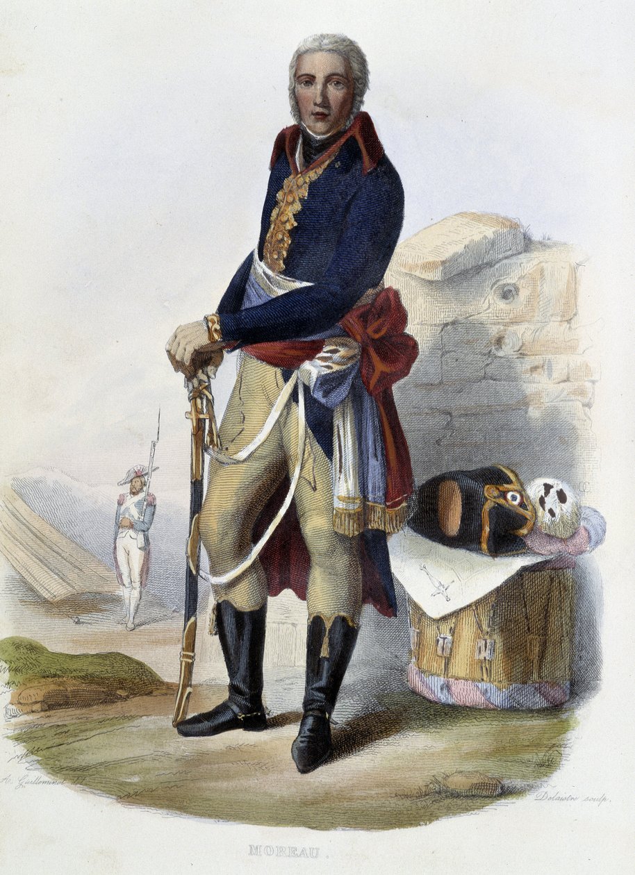 Retrato do General francês Jean Victor (Jean-Victor) Moreau (1763-1813) - em "Le Plutarque francais", Ed. Mennechet, Paris de Unknown artist