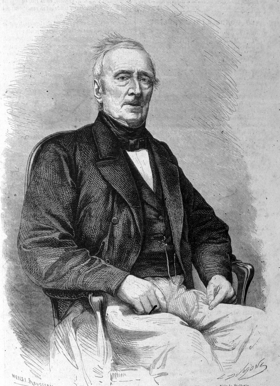 Retrato do poeta francês Alphonse de Lamartine (1790 - 1869). de Unknown artist