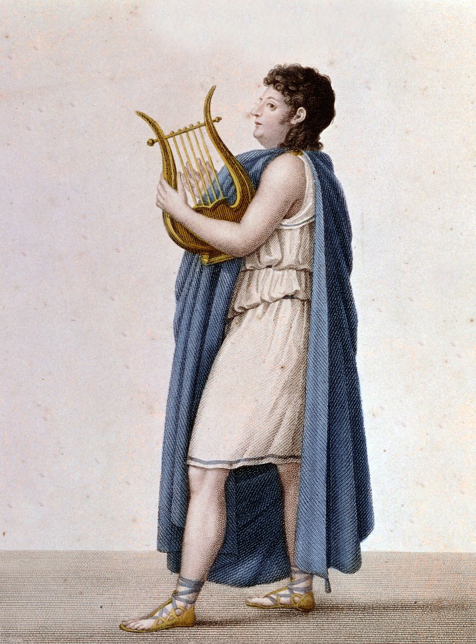 Retrato do tenor francês Adolphe Nourrit (1802 - 1839) no papel de Orfeu na obra do mesmo nome de Christof Glck. de Unknown artist