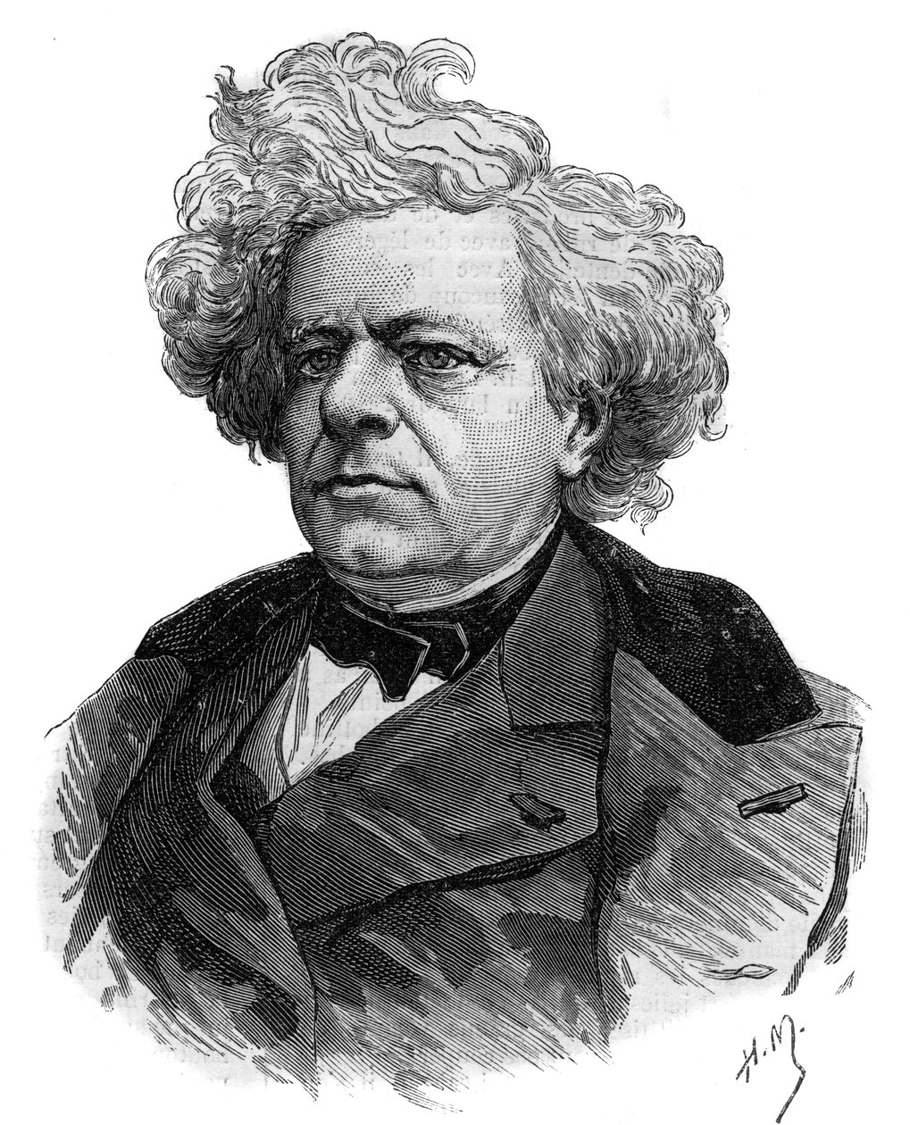 Retrato do escritor francês Michel Masson (1800-1883) gravura de 1883 de Unknown artist