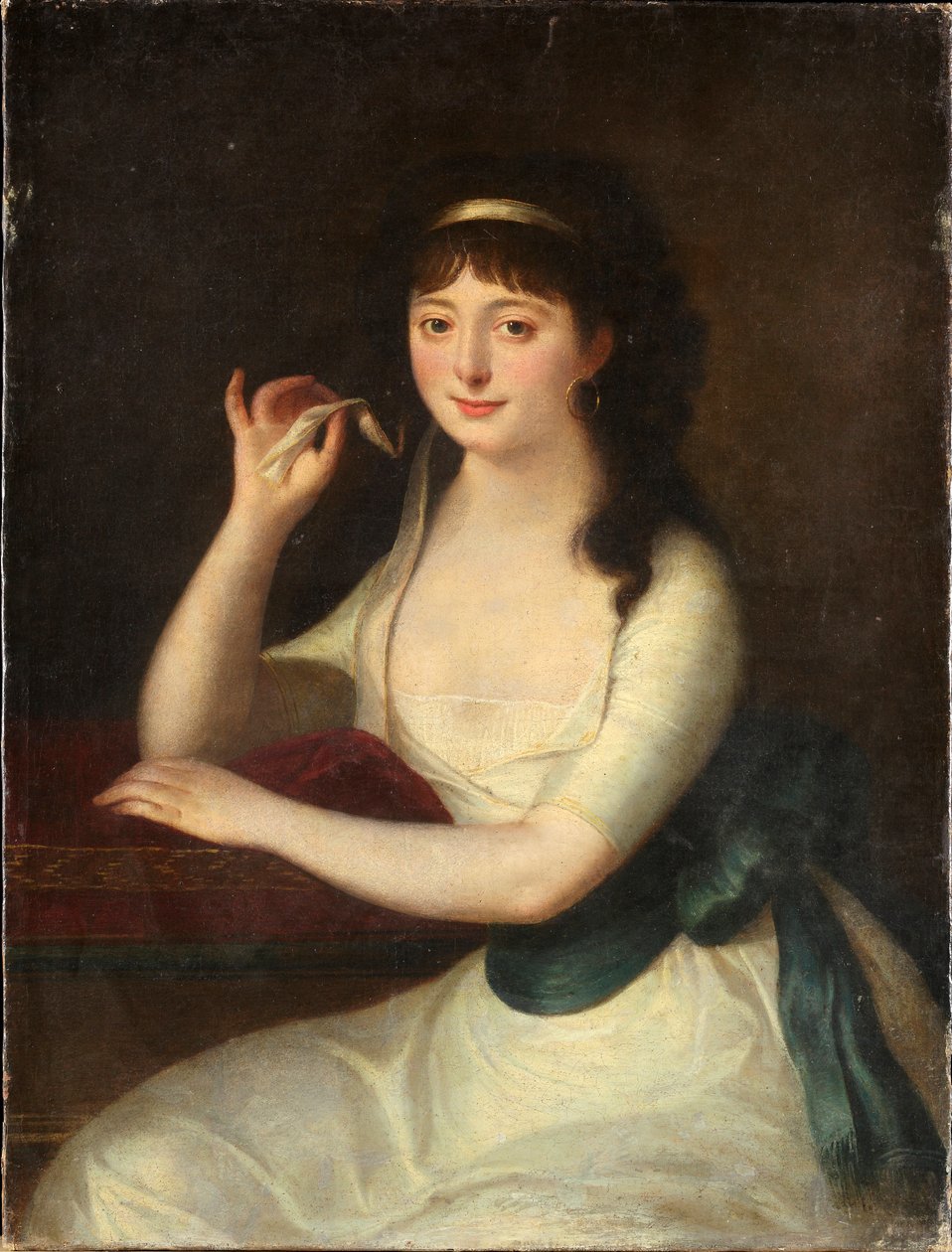 Retrato da aristocrata genovesa Luigia Pallavicini (1772-1841) Marquesa e musa dos poetas Anônimos. Século XIX. Genes, Galleria d