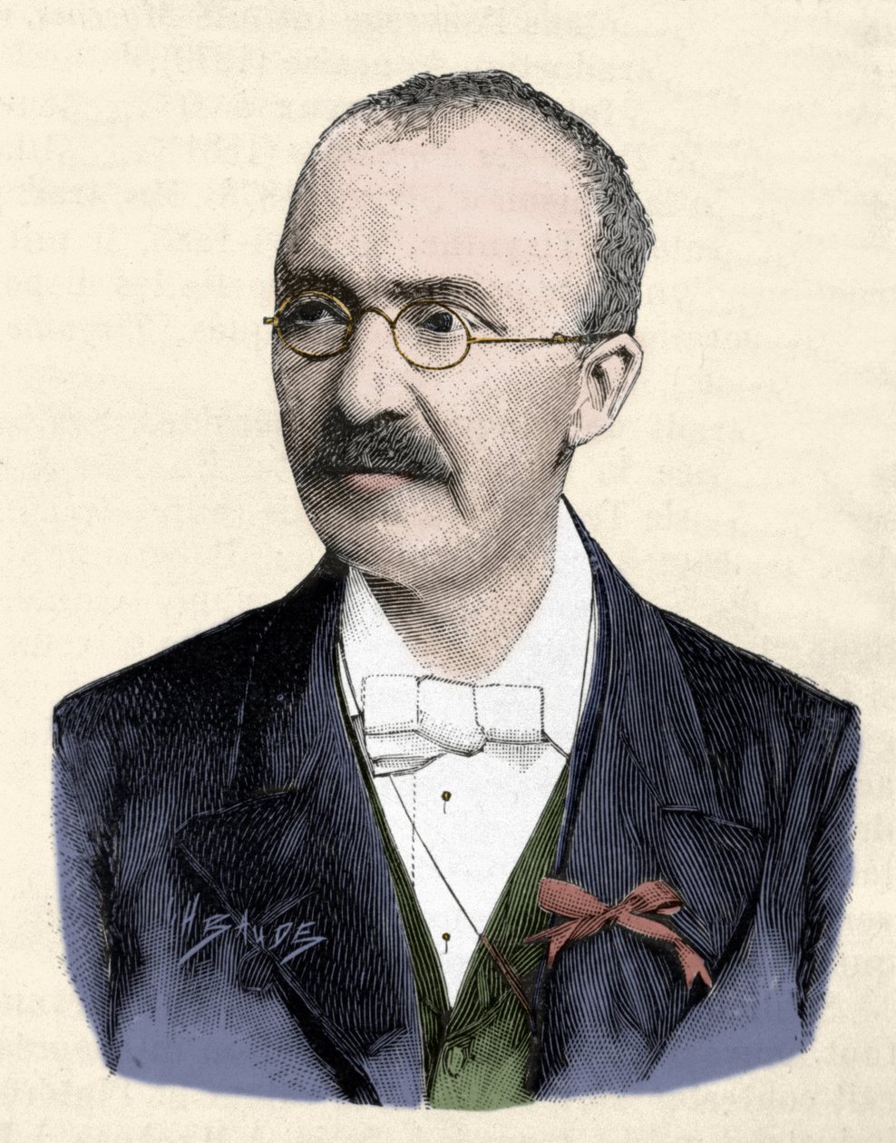 Retrato do arqueólogo alemão Heinrich (Henri) Schliemann (1822-1890). de Unknown artist