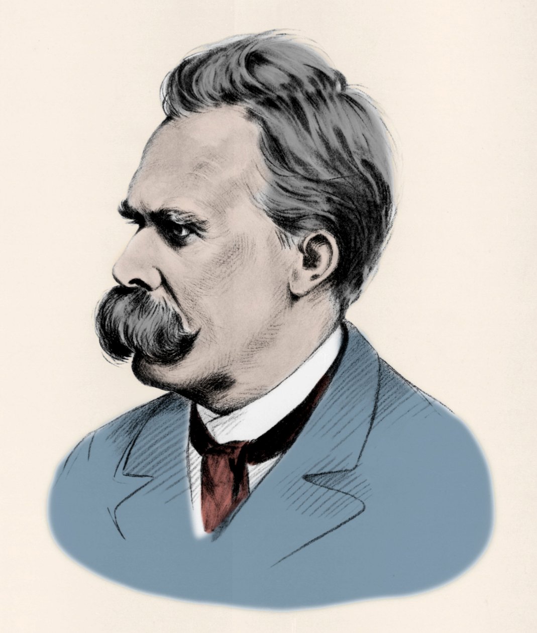 Retrato do filósofo alemão Friedrich Nietzsche (1844-1900). de Unknown artist