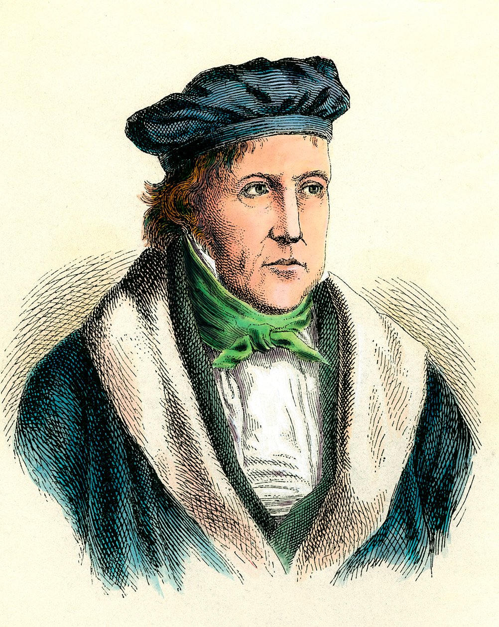 Retrato do filósofo alemão Georg Wilhelm Friedrich Hegel (1770-1831). de Unknown artist