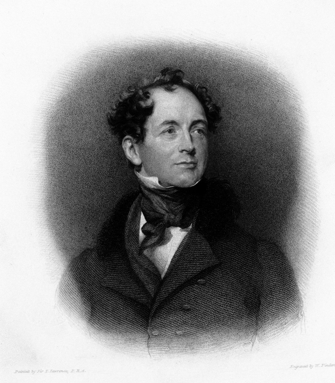 Retrato do poeta irlandês Thomas Moore (ou Thomas More) (1779-1852) Gravura do século XIX de Unknown artist