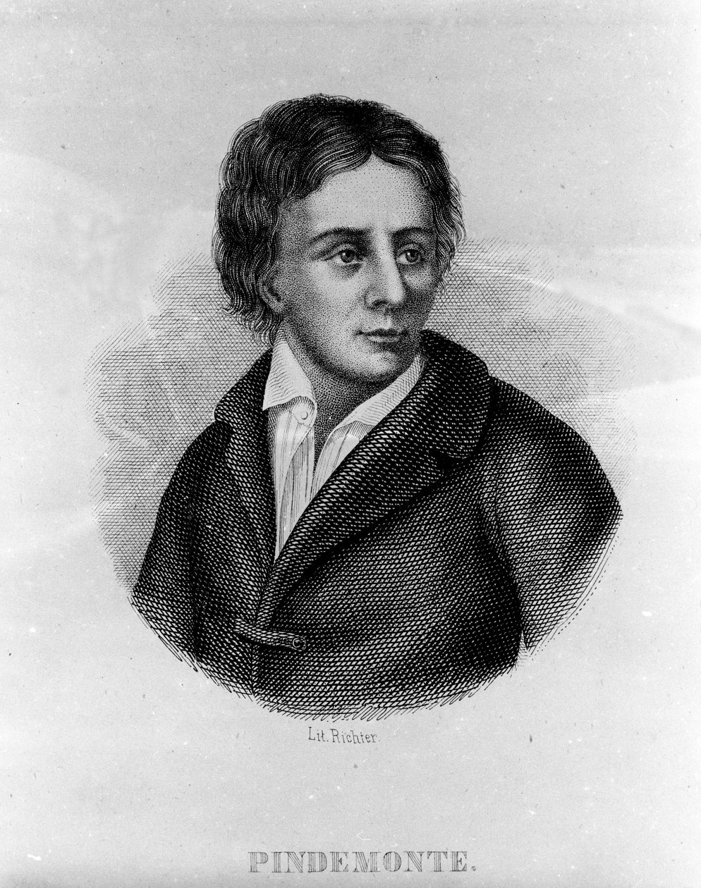 Retrato do poeta italiano Ippolito Pindemonte (1753-1828), amigo do poeta e dramaturgo italiano Ugo Foscolo (1778-1827) Gravura do século XIX de Unknown artist