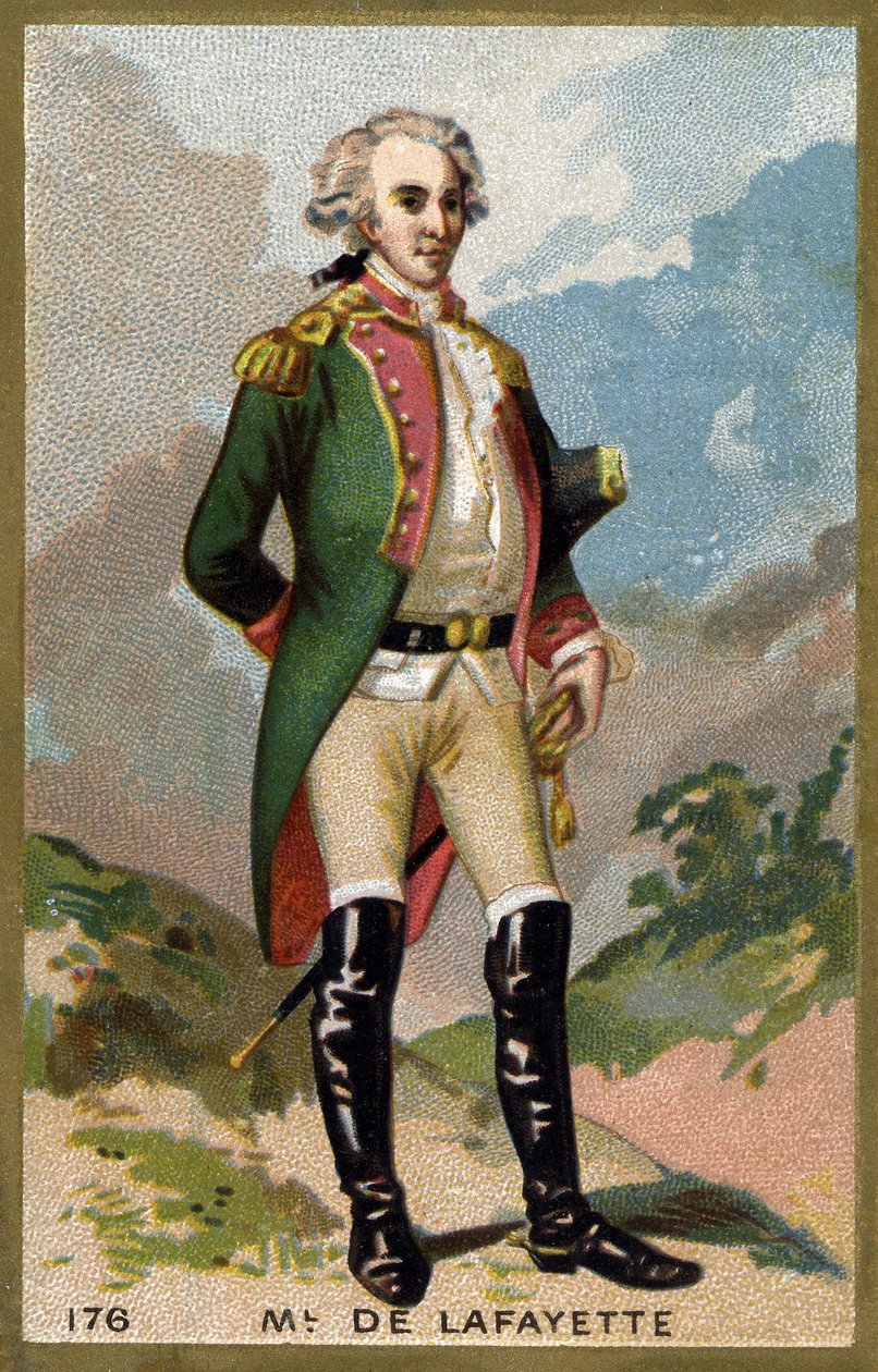 Retrato do Marquês de Lafayette (Lafayette) (1757 - 1834). Cromolitografia do final do século XIX. de Unknown artist