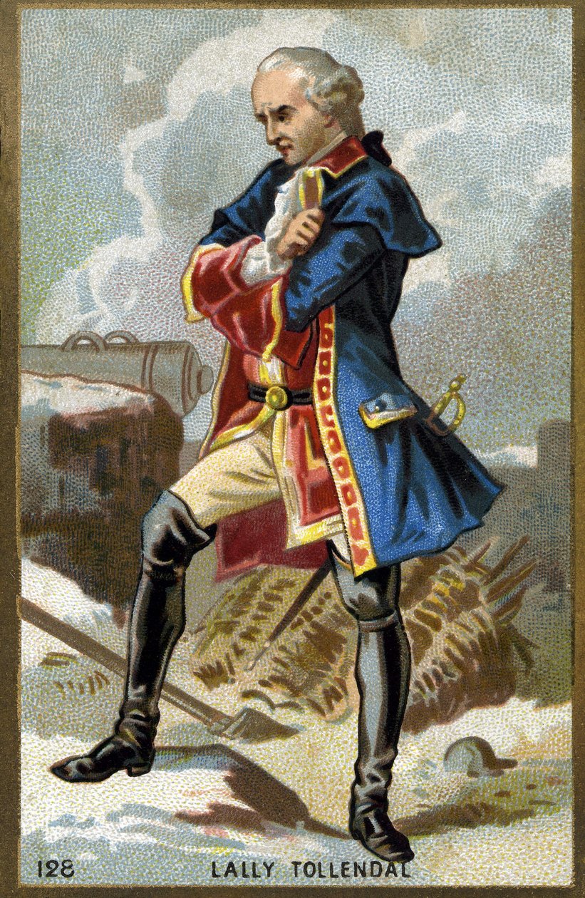 Retrato do Marquês de Thomas Arthur, Barão de Tollendal, Conde de Lally (1702 - 1766), general francês de origem irlandesa. Cromolitografia do final do século XIX. de Unknown artist