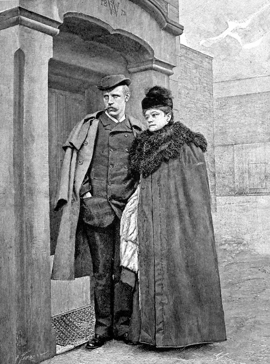 Retrato do explorador norueguês Fridtjof Nansen (1861-1930), cientista e diplomata, com sua esposa. de Unknown artist