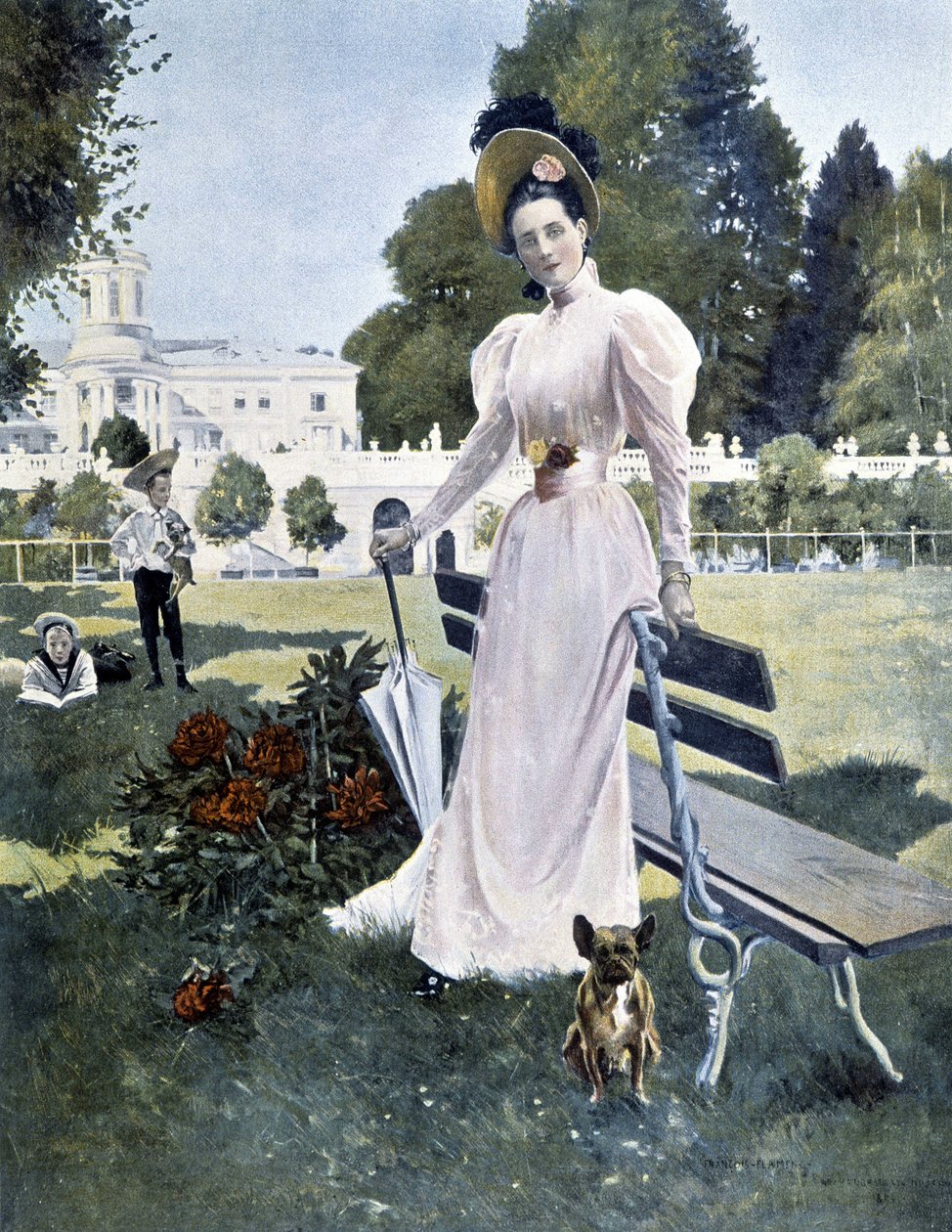 Retrato da princesa russa Youssopoff em um parque em 1844. de Unknown artist