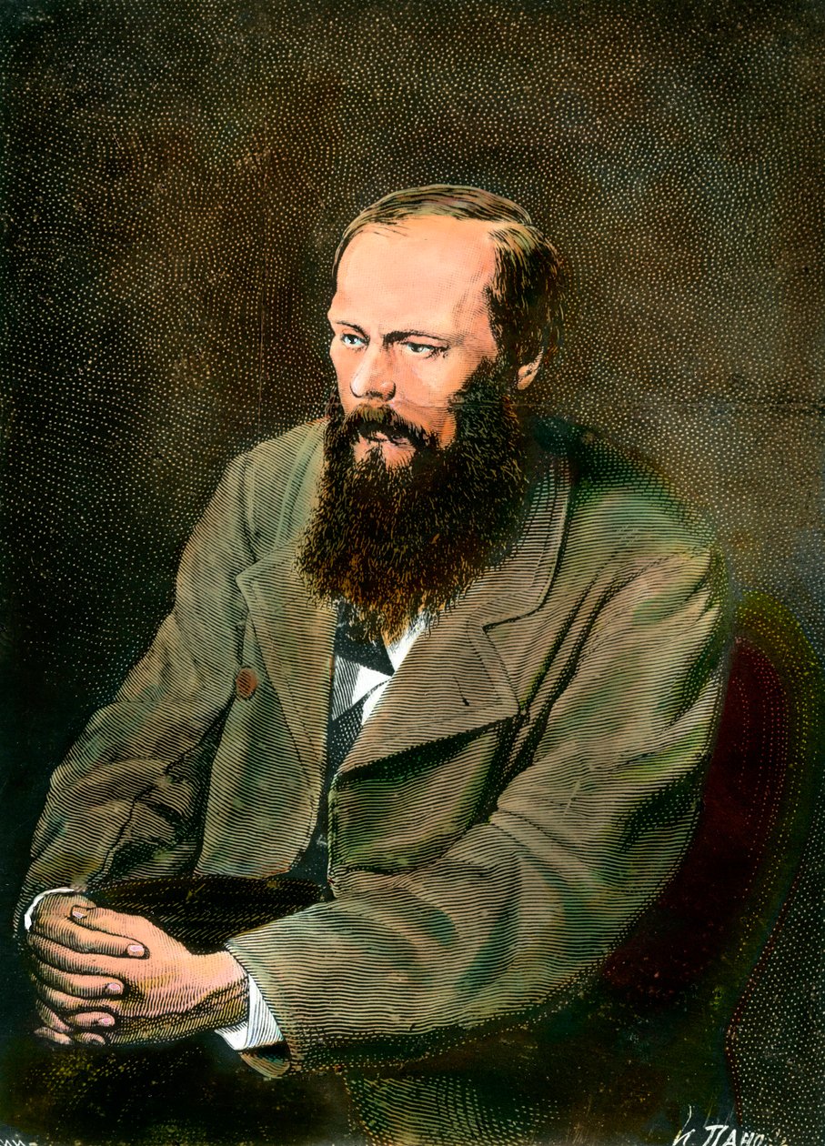 Retrato do escritor russo Fedor Dostoievsky (Dostoevsky ou Dostoevskij) (1821-1881). de Unknown artist