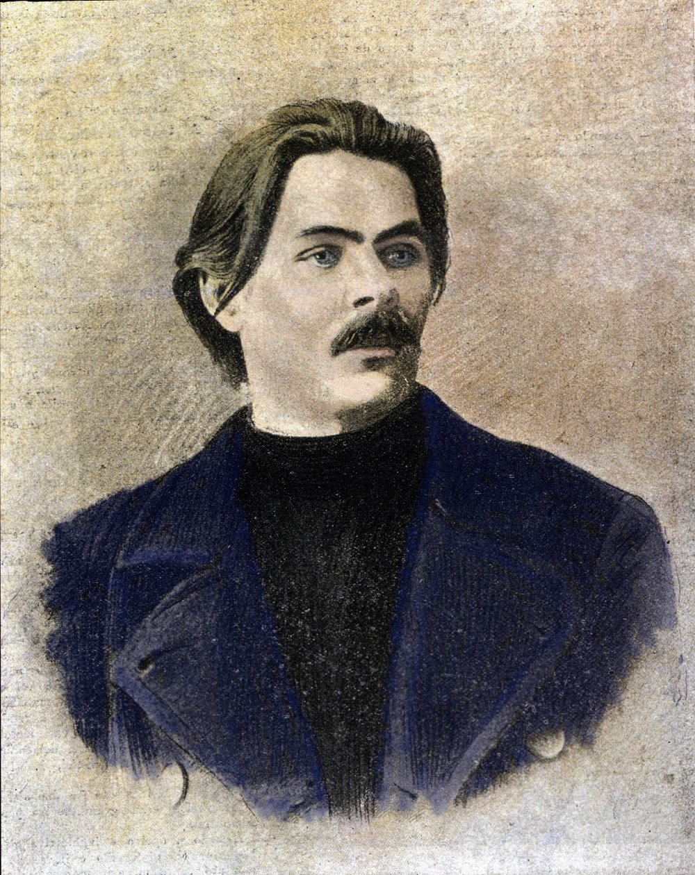 Retrato do escritor russo Maxim Gorki (Gorkij) (1868 - 1936). de Unknown artist