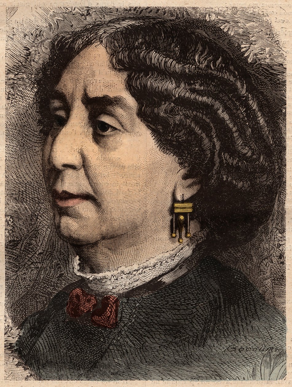 Retrato do Escritor George Sand (1804-1876) Aurore Dupin, Baronesa Dudevant" de Unknown artist