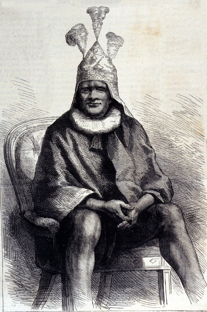 Retrato do Rei Zulu Cetshwayo (ou Cetawayo, Cetewayo, Cetywajo, Ketchwayo) (1826-1884) Gravura do século XIX de Unknown artist