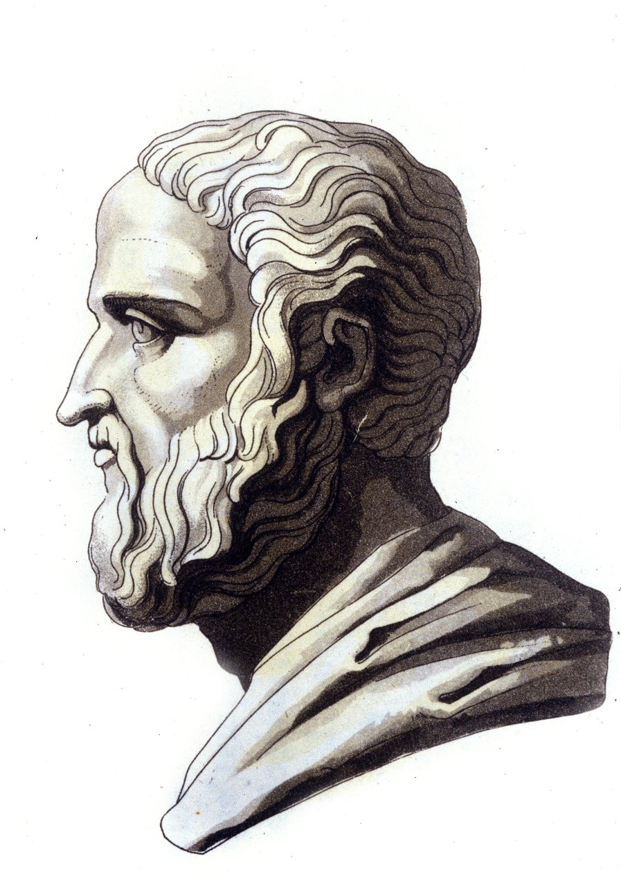 Retrato do oratório do sótão Isorate (436-338 AC). de Unknown artist