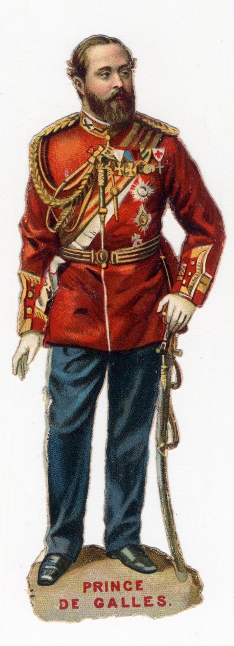 Retrato do futuro Príncipe de Gales Eduardo VII (Eduardo 7), Rei da Grande Bratagne e Irlanda (1841-1910), cromolitografia do final do século XIX. Coleção Particular de Unknown artist