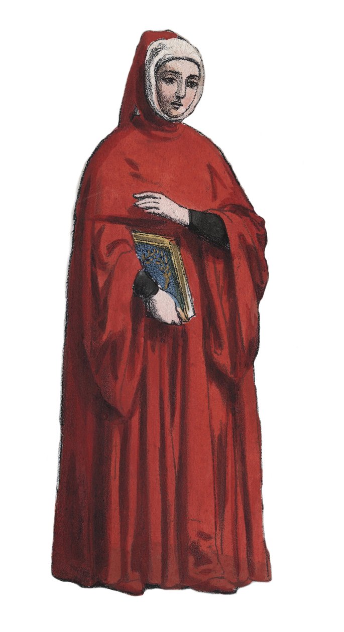 Retrato do poeta Francesco Petraca dit Petrarque (1304-1374) - Retrato do poeta Francesco Petrarca chamado Petrarca (1304-1374) - gravura de "Usi e Costumi di Tutti i Popoli dell