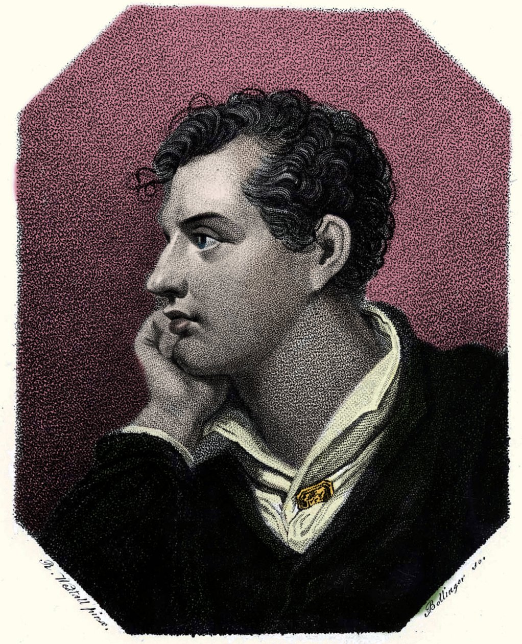 Retrato do poeta George Gordon Byron (1788-1824). de Unknown artist