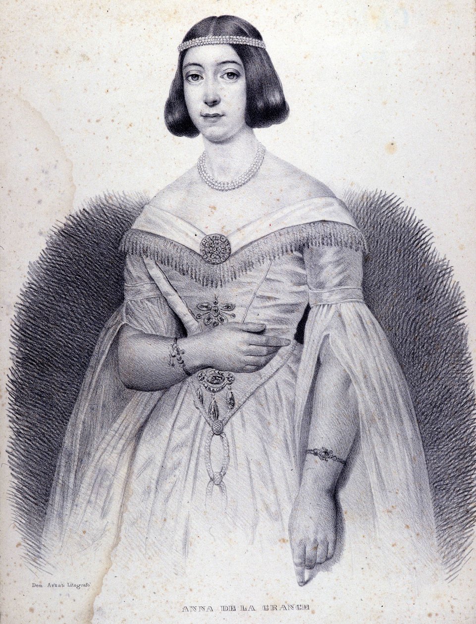Retrato da cantora Anna de LA GRANGE (1824-1909). de Unknown artist