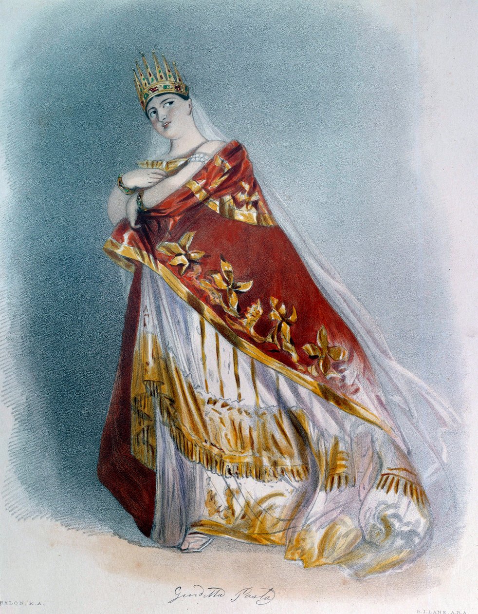 Retrato do cantor soprano Giuditta Pasta (1797-1865) em traje de ópera. 1837 Paris, biblioteca da Ópera de Unknown artist