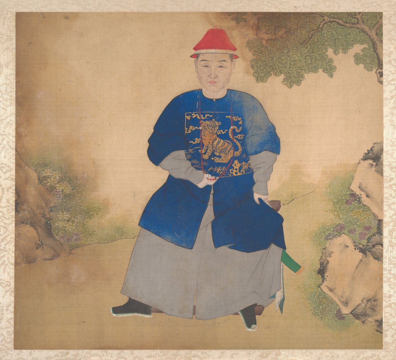 Retratos de membros de uma família, meados do século XIX (álbum de dezanove folhas; tinta e cor sobre seda) de Unknown Artist