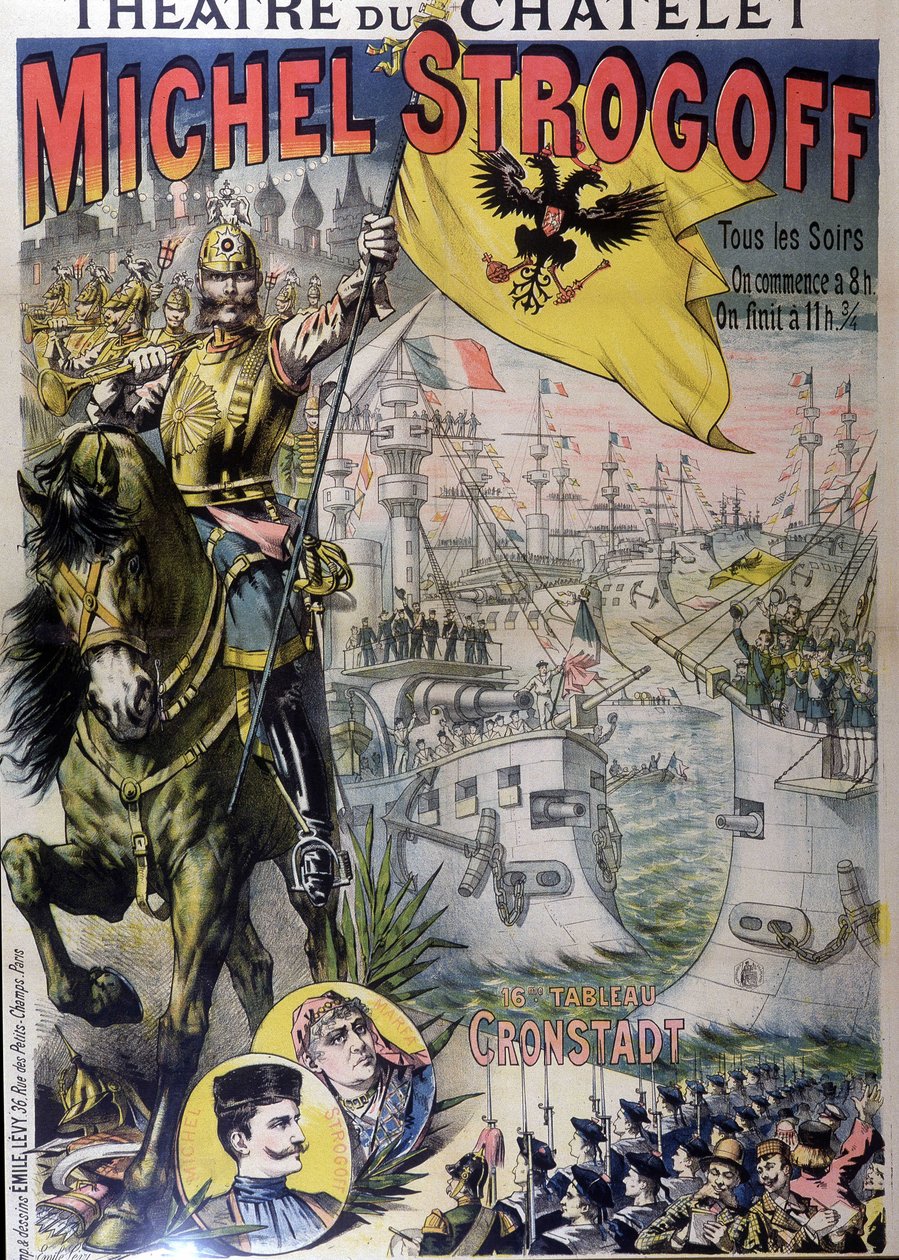 Cartaz de "Michel Strogoff" no Teatro du Châtelet, n.d. 19. de Unknown artist