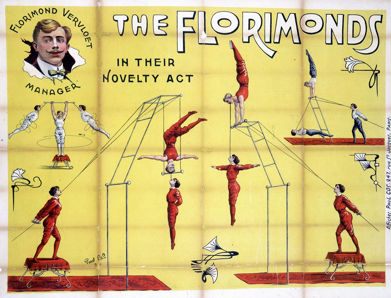 Cartaz para a exposição de Florimonds, trapezistas de Unknown artist