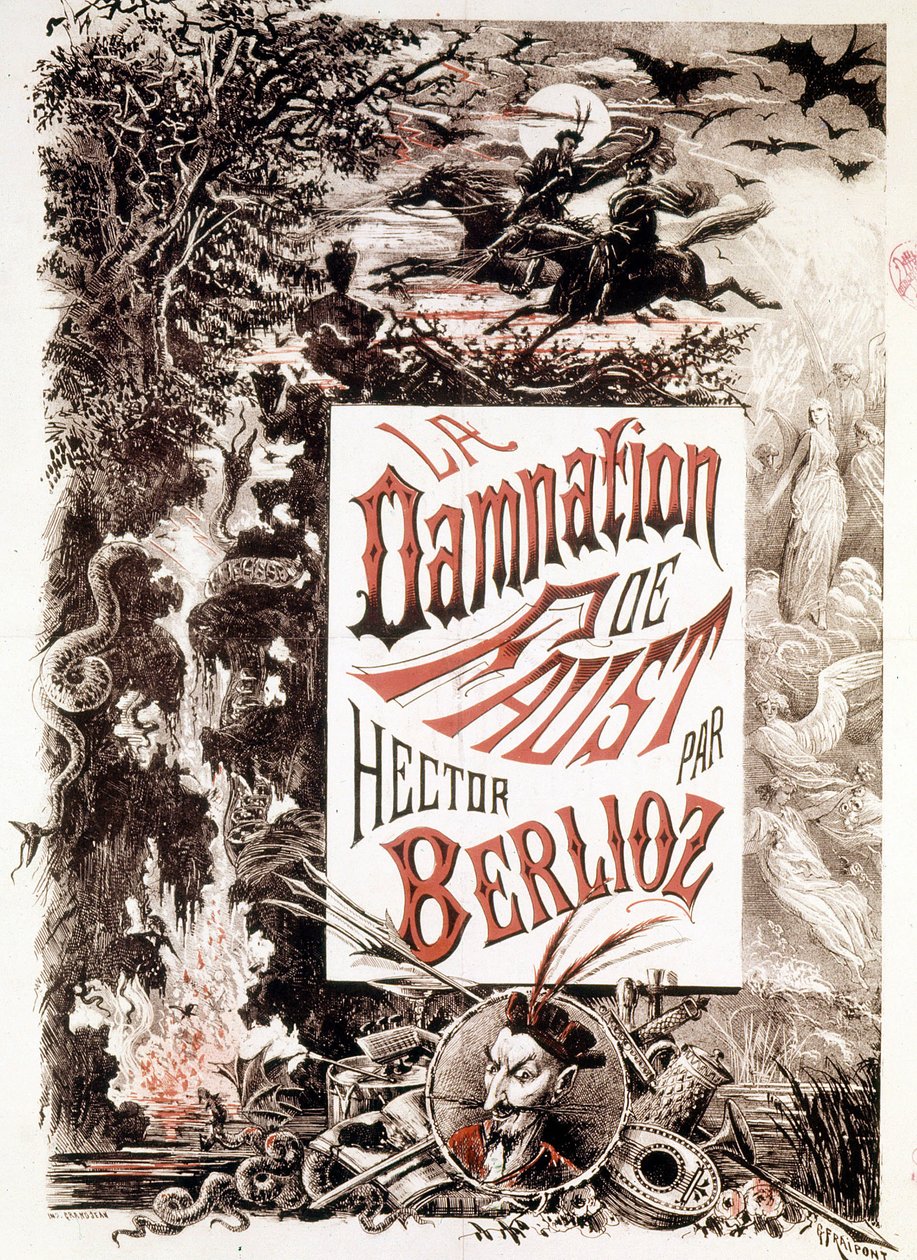 Cartaz de La Damnation de Faust de Hector Berlioz. sd. final do século XIX. de Unknown artist