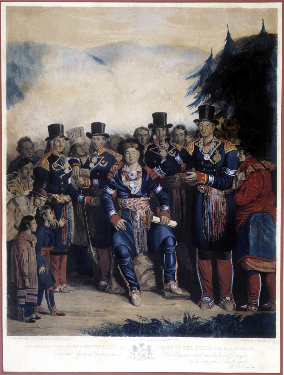 Apresentação do recém-eleito Chefe dos Índios Huron do Canadá de Unknown artist