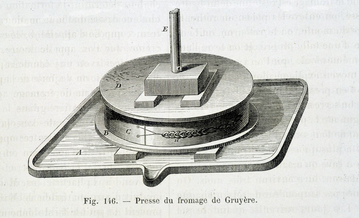Presse à gruyère - in "As maravilhas da indústria" de Louis Figuier de Unknown artist