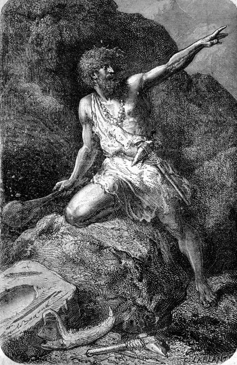 Homem primitivo da Idade das Renas (Paleolítico Superior). de Unknown artist