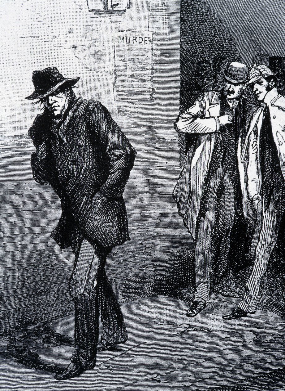 Atmosfera de psicose à noite nas ruas de Londres (devido aos assassinatos de Jack, o Estripador) - final do século XIX, c. 1888. de Unknown artist