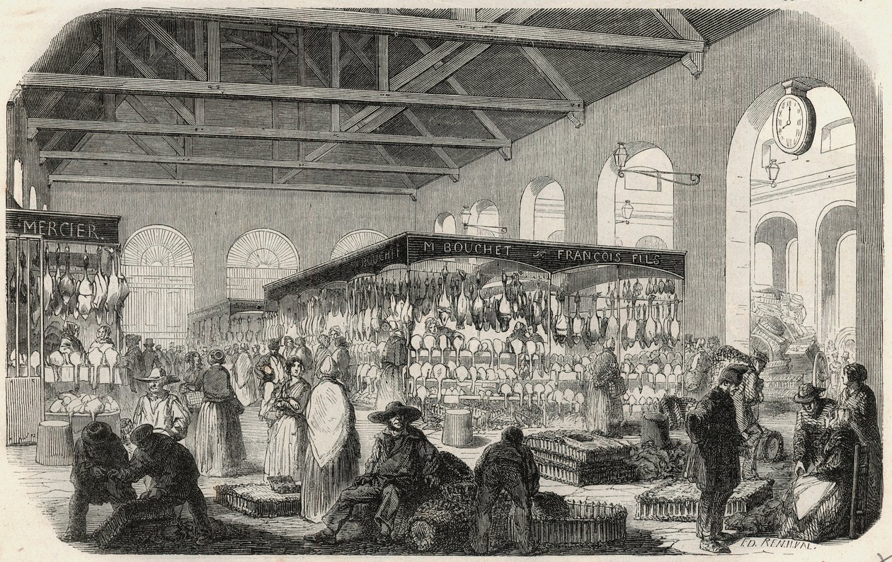 Quai des Augustins: Marche de la Vallee - Gravação em "Tableau-de-Paris" de Edmond Texier de Unknown artist