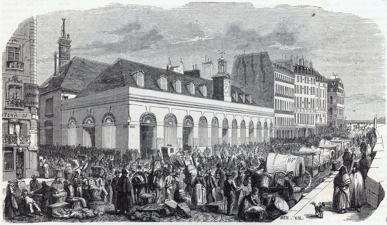 Quai des Augustins: Marche de la Vallee - Gravação em "Tableau-de-Paris" de Edmond Texier de Unknown artist