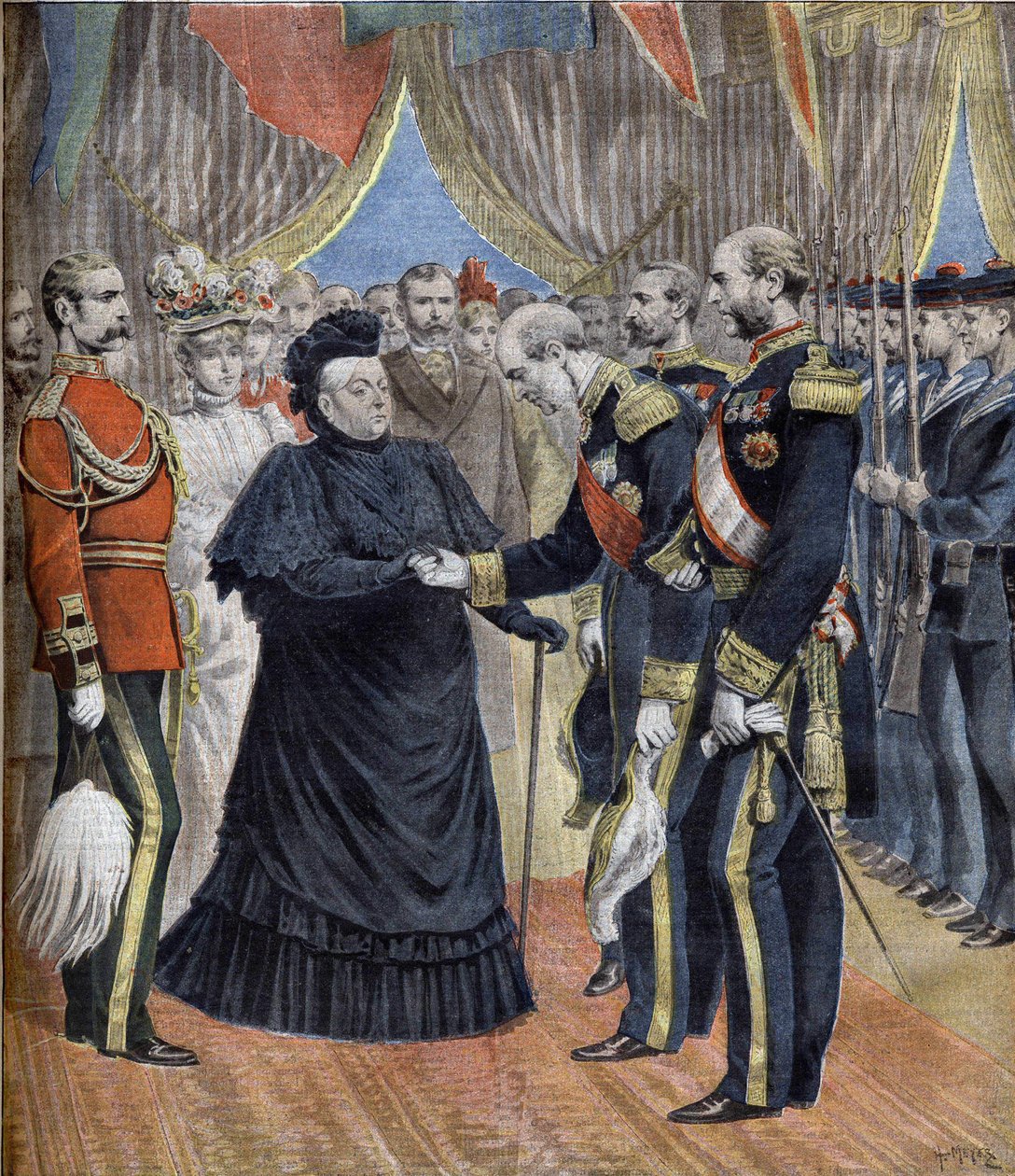 A chegada da Rainha Vitória a Cherbourg em 1897 de Unknown artist