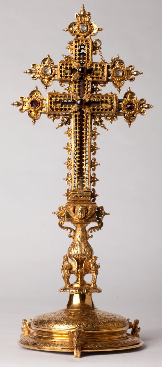 Cruz de relíquia. Metalomecânica com jarras. Abadia de origem (Saint-Amand Tournai, ex-Elnone. Século XVI. de Unknown artist