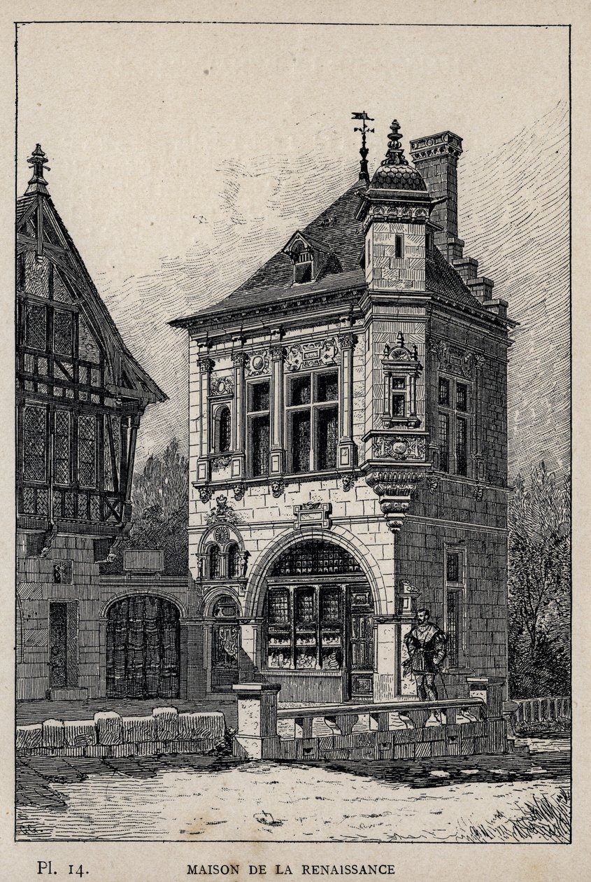 Casa renascentista - gravura de 1889 em "Histoire de l