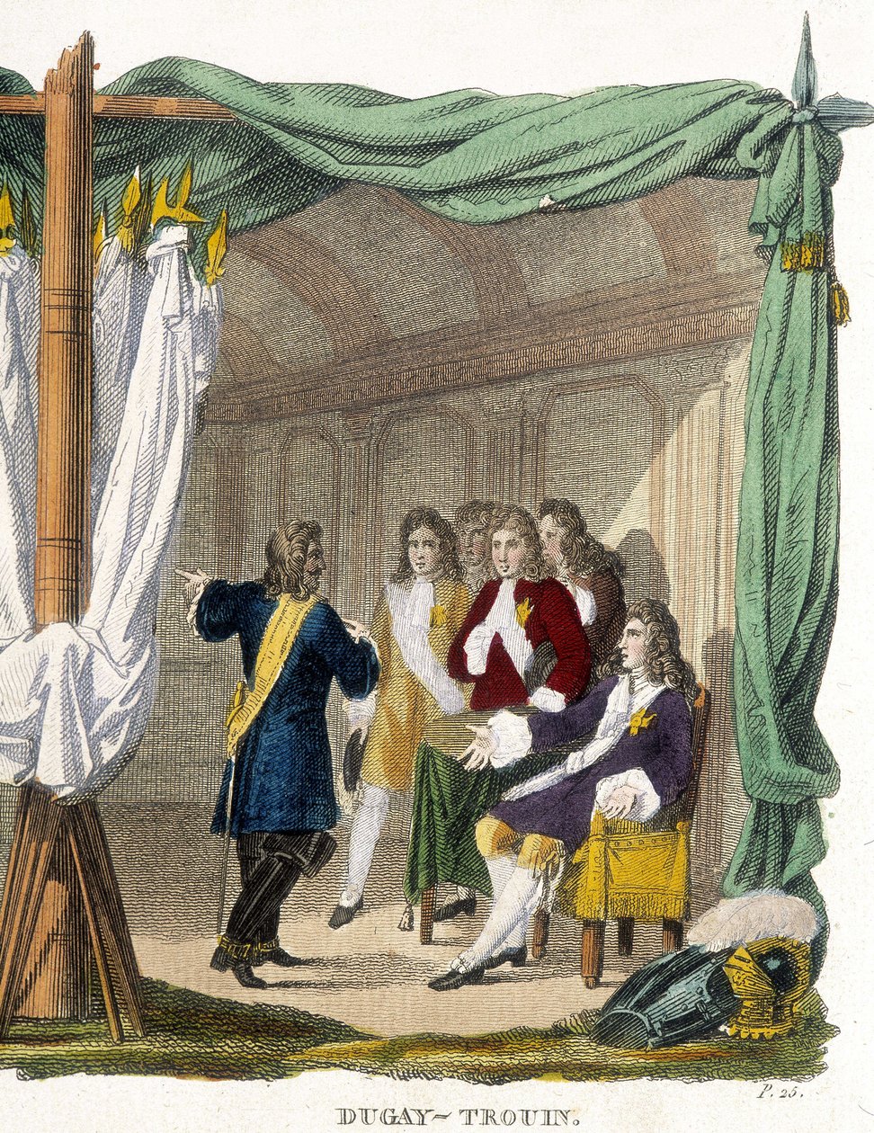 Rene Duguay Trouin (Duguay-Trouin) (Rene Trouin du Gue dit) (1673-1736) antes do Rei Luís XIV (1638-1715). Gravura do século XIX. de Unknown artist
