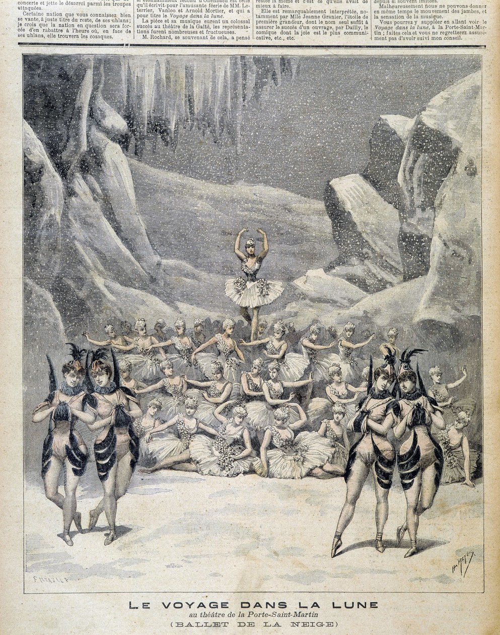 Representação no Teatro da Porta Saint Martin da "Viagem na Lua" - no "Le Petite Journal" de 04/09/1892 de Unknown artist