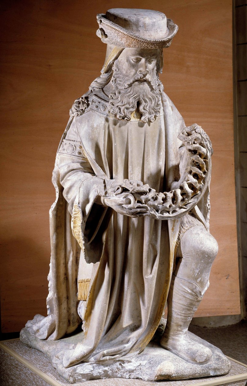 Representação de José de Arimatéia Escultura em pedra do século 16 Compiegne, Musee Vivenel de Unknown artist