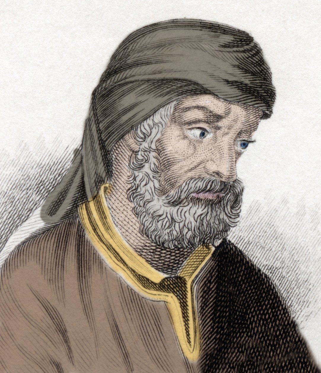 Representação de Quintus Septimus Florens Tertullianus conhecido como Tertuliano (ca. 150/160- ca. 230/240) teólogo e pai da Igreja. Gravura do século XIX. de Unknown artist