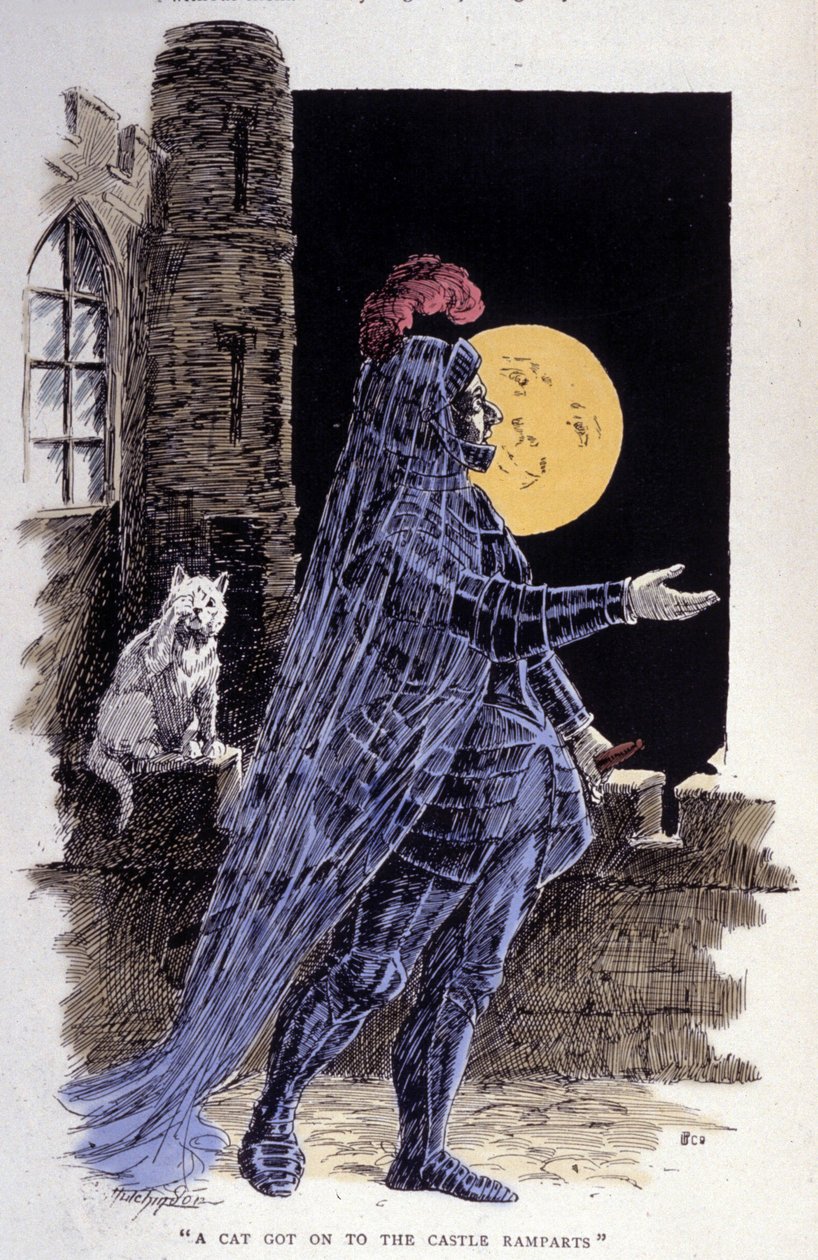 Representação de um fantasma numa noite de lua cheia. Gravado em 1894 de Unknown artist