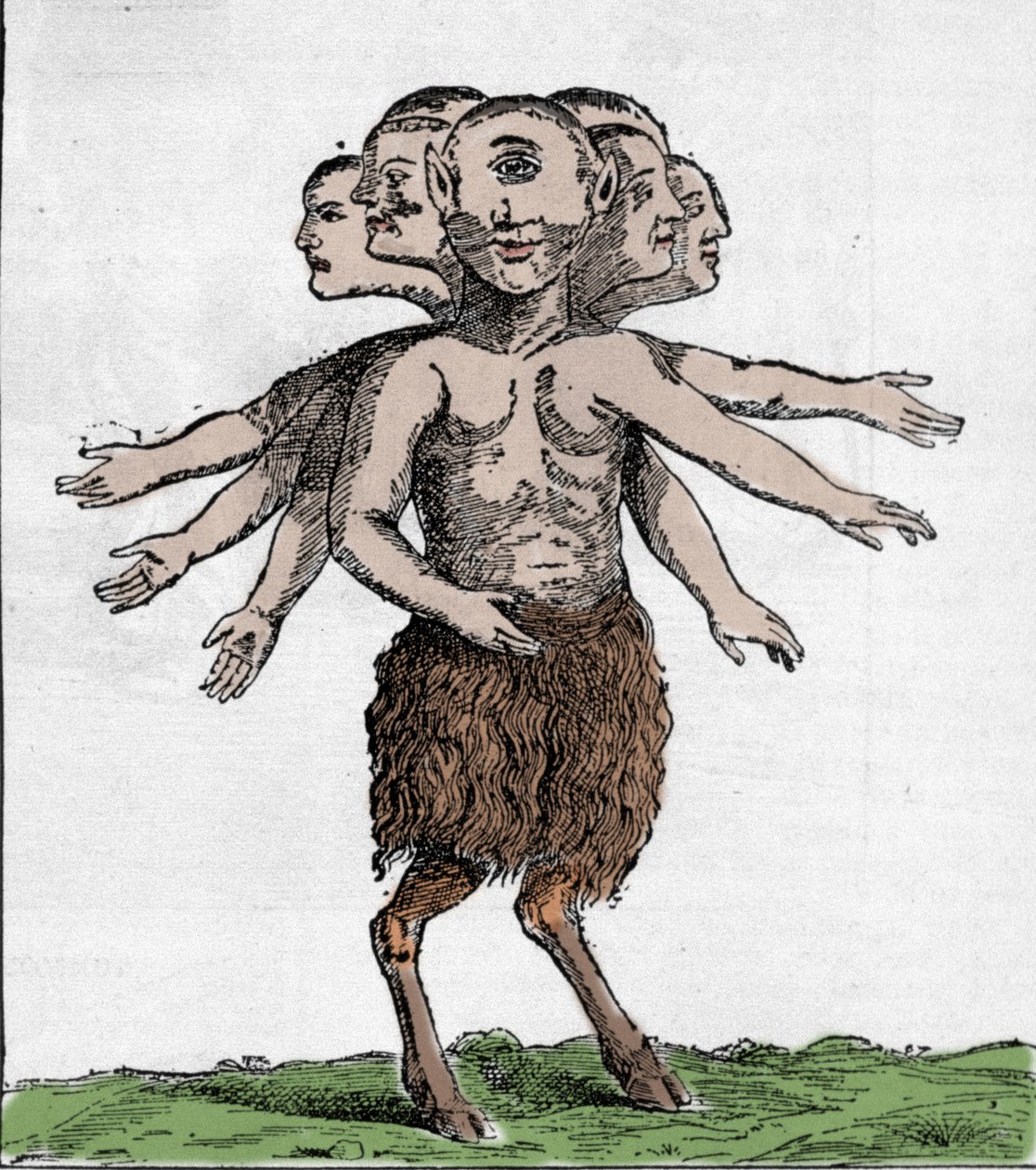 Representação de uma criatura monstruosa capturada na cordilheira de Zardana, na Espanha, em 1655. Gravura de Unknown artist