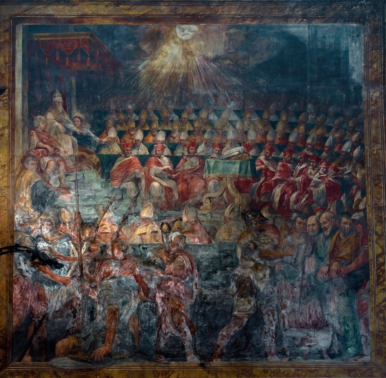 Representação do Primeiro Conselho de Nicee, Primeiro Conselho Ecumênico, em 325 de Unknown artist