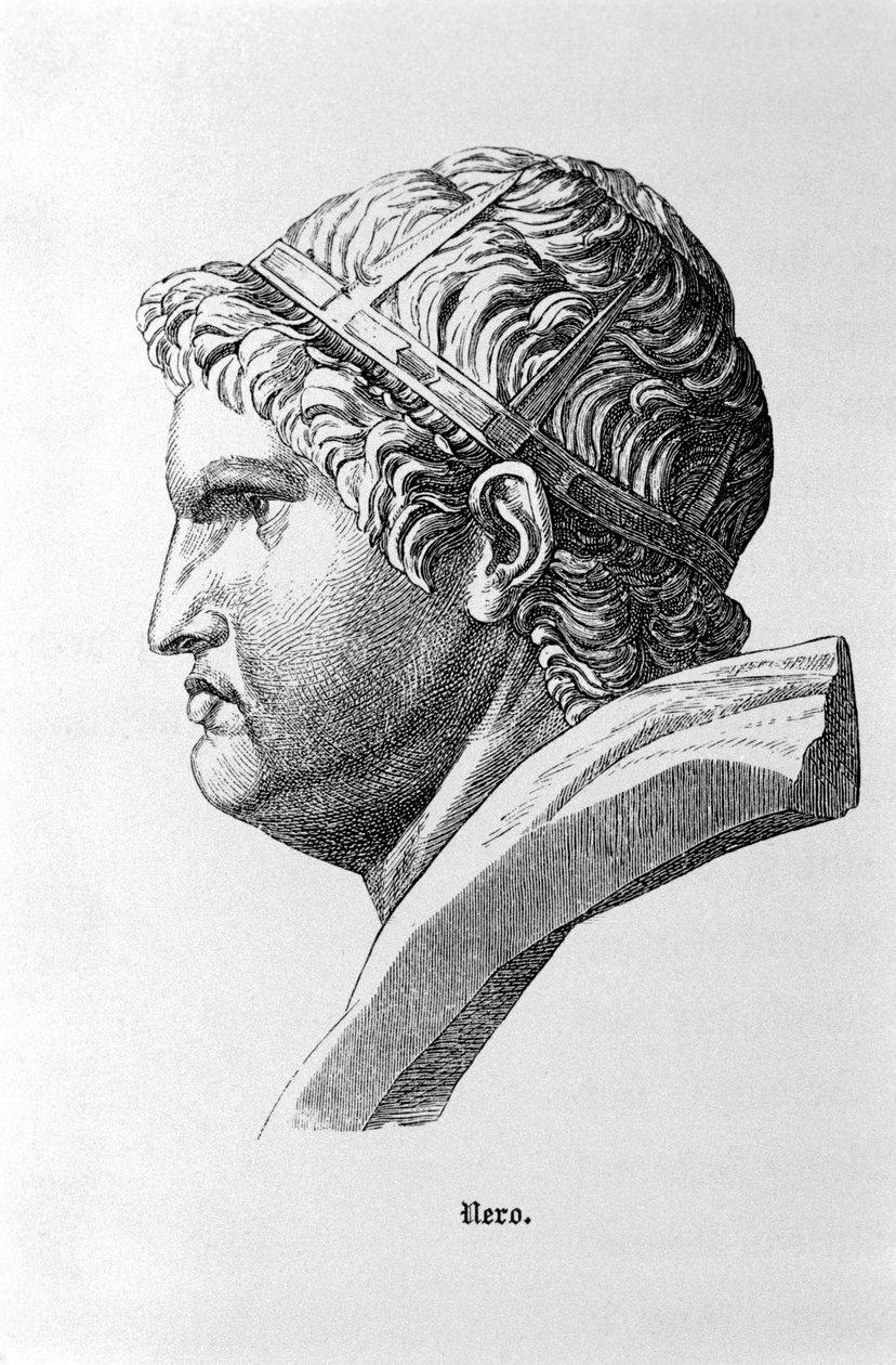 Representação do Imperador Romano Nero (37 - 68). de Unknown artist