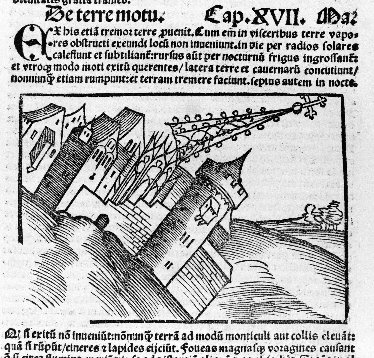 Representação do terramoto do século XVI. de Unknown artist