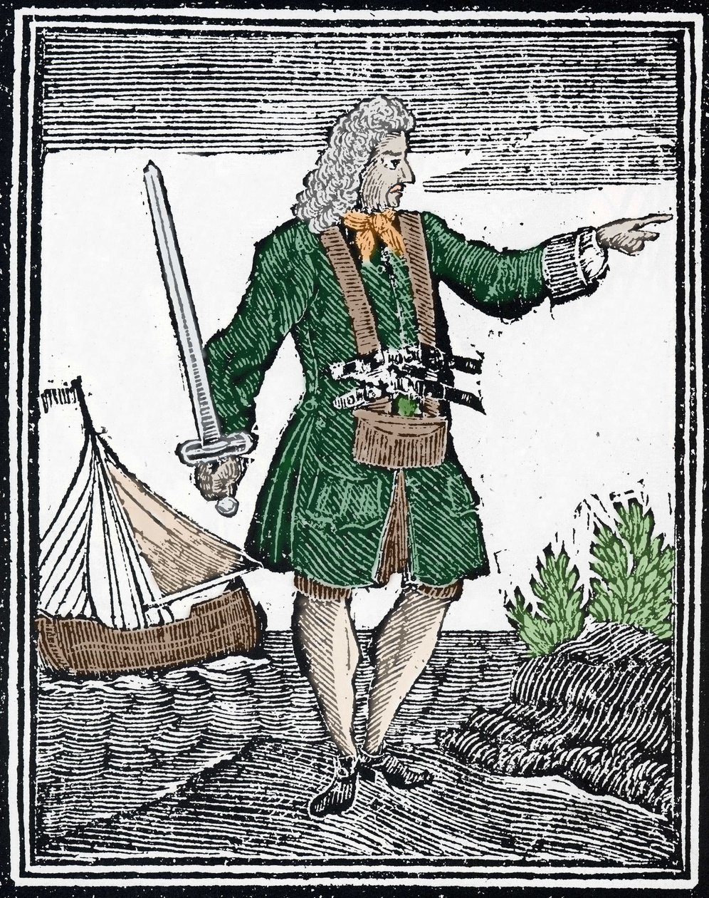 Representação do pirata Charles Vane. de Unknown artist