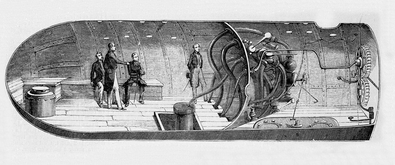 Representação do submarino (submarino) por Antoine Prosper Payerne (1806-1886) de Unknown artist