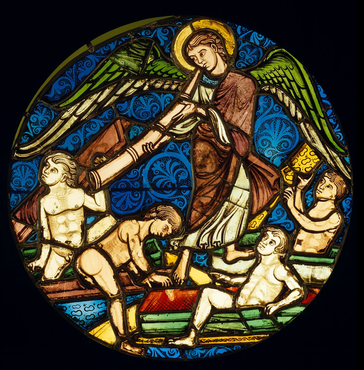 Ressurreição do vitral morto da Capela Sagrada. O Sol. 0,58 m de Unknown artist