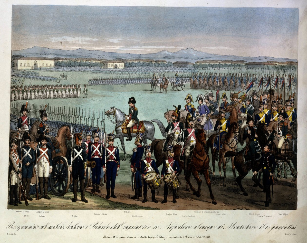 Revisão das milícias italianas e polacas de Napoleão no Campo de Montechiaro, 10 de junho de Unknown artist